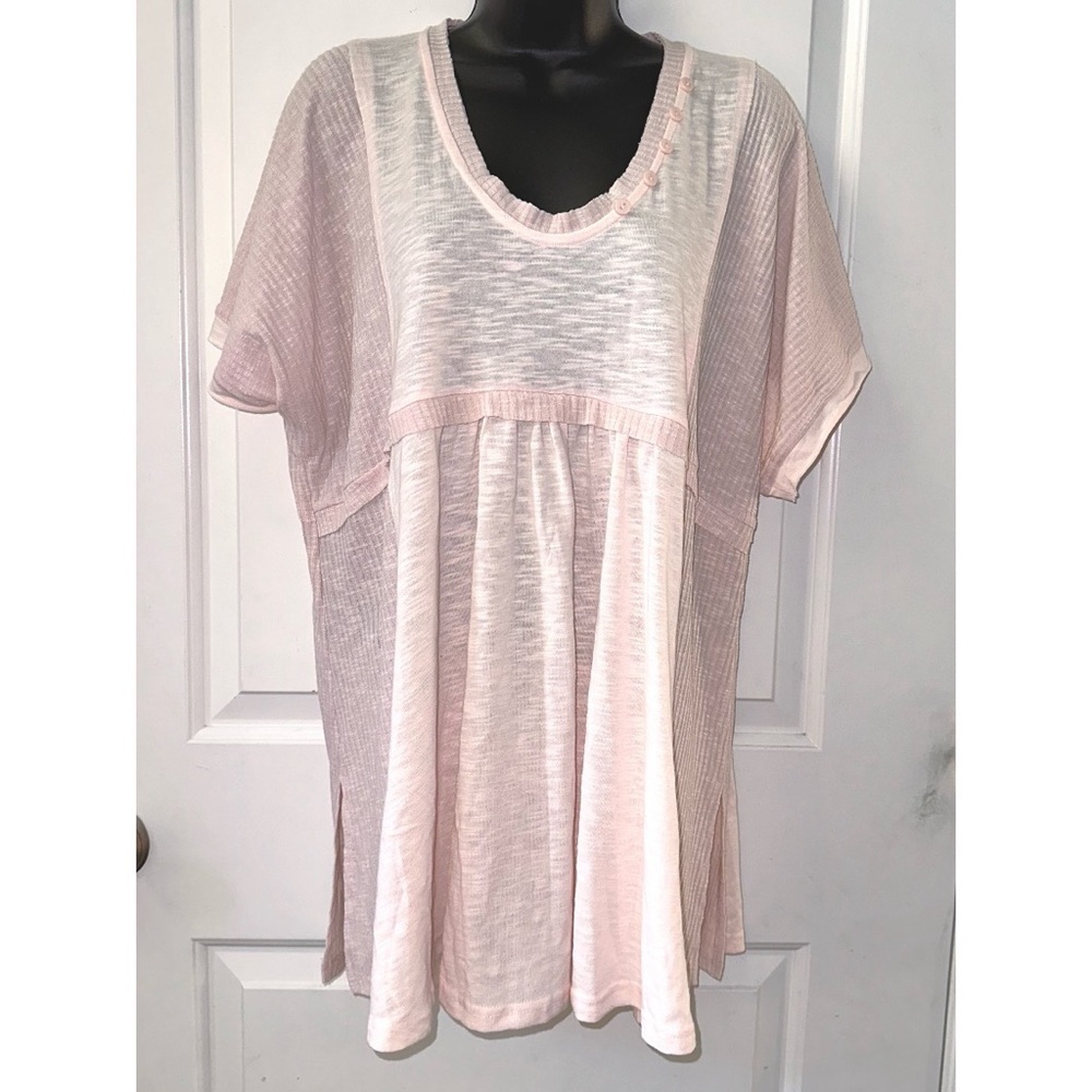 White Birch light pink short sleeve top